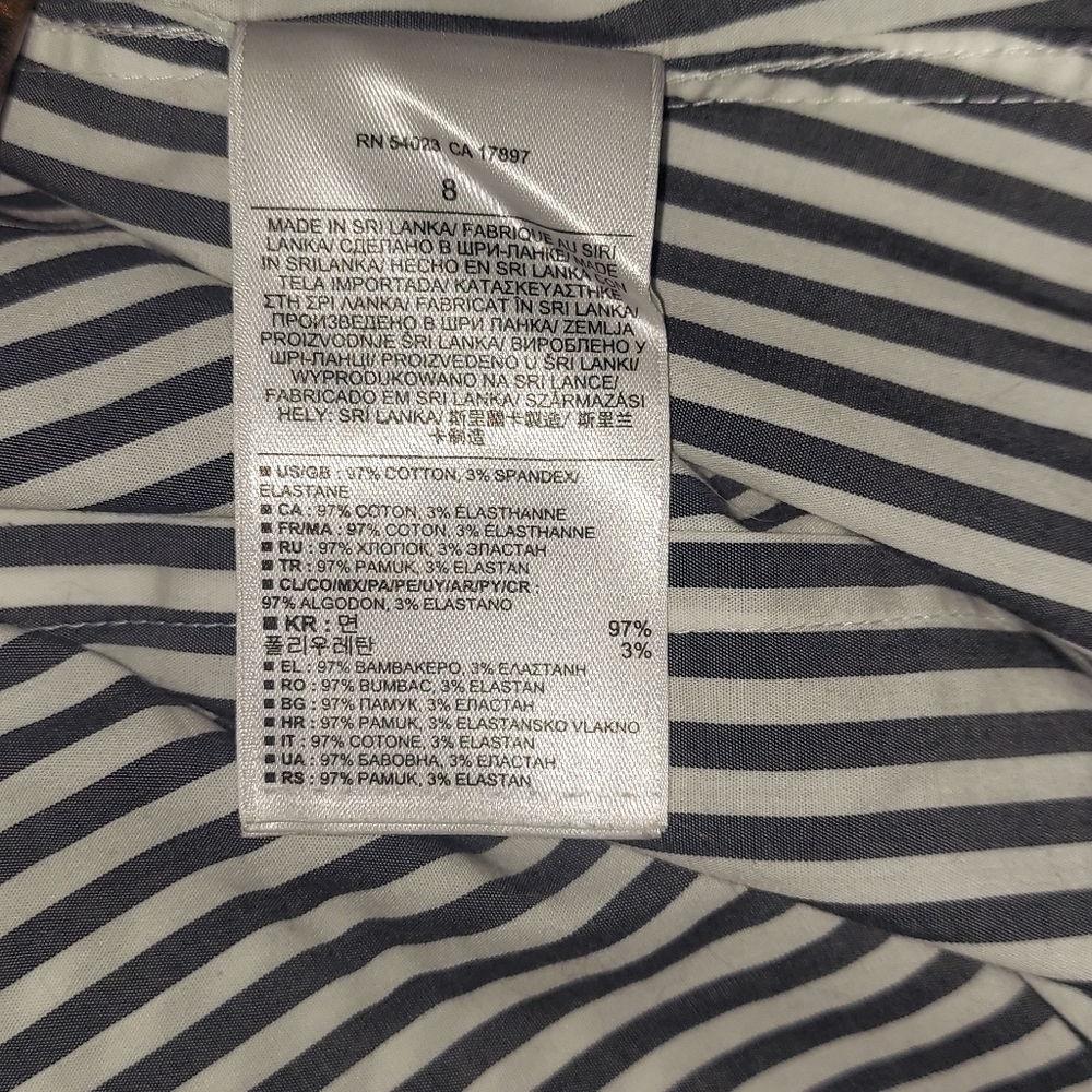 Banana Republic Non-Iron Fitted Striped Long Sleeve Button Down Shirt Women's 8 - Picture 5 of 6